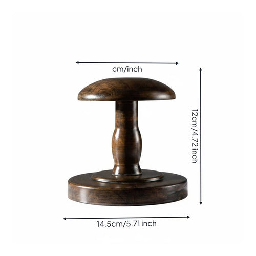 Wooden Hat Stand Stable Base Dome Top Hairpiece Holder Multi-Purpose