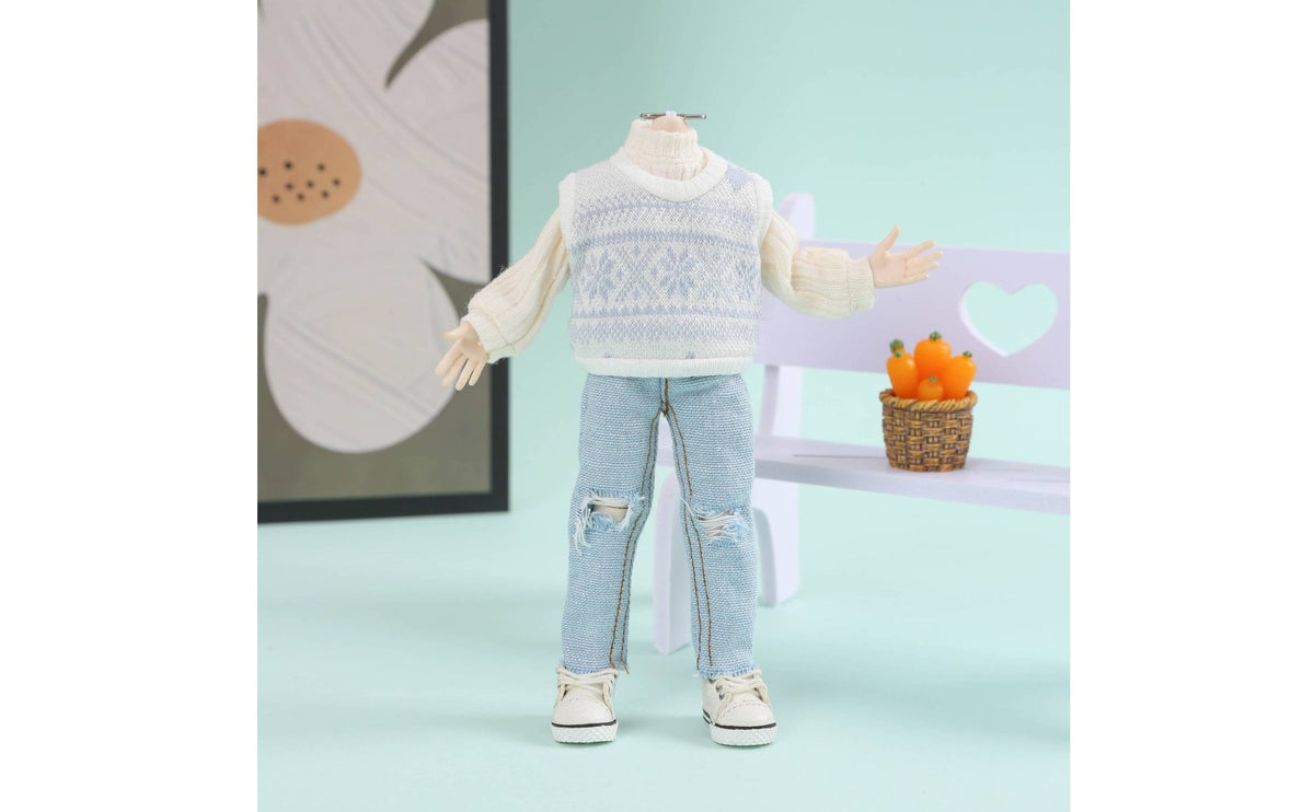 Miniature Sweater Vest Finely Crafted Knitted Doll Top for Hobbyists, Diorama Display
