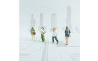 4 Pieces Miniature Figure Painted Scale Model Figure Toy Detailed Fully Assembled for Collectors, Dioramas, Street Layouts