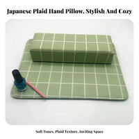 Waterproof Plaid Nail Art Pillow Wear-Resistant Manicure Hand Pillow Easy to Clean for Salon Clients, Women, Beauty Parlor, Home, Travel