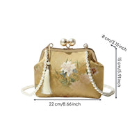 Pearl Chain Crossbody Bag Elegant Pearl Chain Handbag Vintage Design for Evening