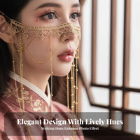 Tassel Chain Face Cover Mystical Look Crystal Tassel Face Covering Layered Chain Headpiece Ornate Costume Accessory