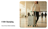 Quiet Wheels Suitcase with Cup Holder Built-in Combination Lock Smart Carry-on with Cup Holder Wide Handle Design Luggage Pressure-Resistant Body for Travelers, Vacationers, Students, Business Trips, Vacation, Vacations, Airports