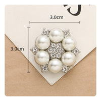 Pearl Rhinestone Flower Button Elegant Design Clothing Embellishment