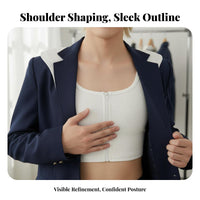 Cosplay Chest Binder Undergarment Shoulder Pads Zipper Closure Shoulder Pad Binder Top Breathable Shapewear Top for Tomboys