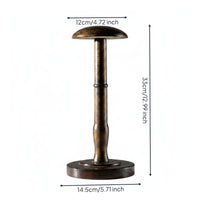 Wooden Hat Stand Stable Base Dome Top Hairpiece Holder Multi-Purpose