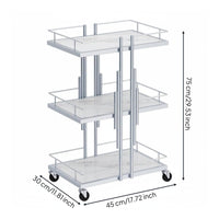 Gold Beauty Salon Trolley Elegant Design 3 tiered Salon Trolley Anti-Fall Guardrails 3 tiered Rolling Cart for Nail Technicians, Hair Stylists