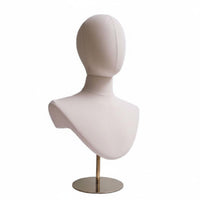 Jewelry Display Bust with Head Pin-Friendly Surface Adjustable Mannequin Bust Display Stable Base for Market Stall