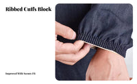 Thickened Material Long Sleeve Denim Smock Stain-Resistant Denim Work Coverall Large Front Pocket for Mechanics, Factory, Workshop