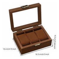 Watch and Jewelry Storage Box Dustproof Wooden Jewelry Box Glass Top Watch Display Case Large Capacity for Women