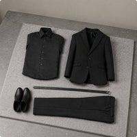 Striped Suit Set Lifelike Appearance Black Suit Set Long-Lasting for Collectors