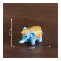 Ganesha Figurine DIY Accessory Golden Rat Statue Gold Finish for Car Dashboard