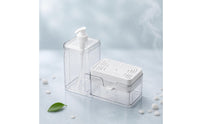 2 Pieces Press Soap Dispenser Transparent Body Bathroom Storage for Sink