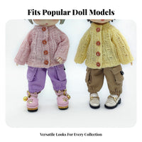 1/12 Miniature Doll Sweater Soft Knitted Doll Cardigan Button Closure Miniature Sweater for Hobbyists