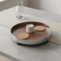 Stainless Steel Decorative Tray Raised Edge Vanity Perfume Tray Footed Serving Platter for Kitchen Counter