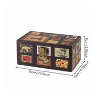 Vintage Design Storage Chest Dustproof Patterned Trinket Box for Desktop, Women
