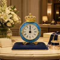 Crown Mantel Timepiece Quartz Movement Home Decor Crystal Accents for Desktop