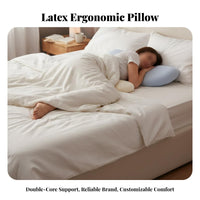 Breathable Waist Support Sleeping Cushion Formaldehyde-Safe Latex Pillow Adjustable Height for Side Sleepers, Seniors, Bed, Home, Car