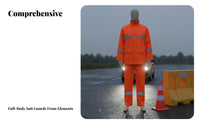 Long-Lasting Reflective Rain Suit Heavy Duty High Visibility Work Suit Adjustable Hood for Road Workers, Women, Rainy Days, Farming