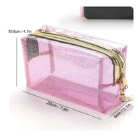 Transparent PVC Makeup Bag Easy to Clean Transparent PVC Travel Pouch for Trip
