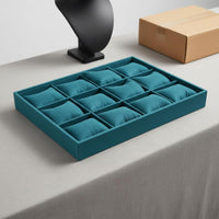 Velvet Jewelry Display Tray Multi Compartment Storage Safeguarding