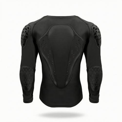 Underlayer with Impact Panels Form-Fitting Guard Shirt Perforated Sportswear for Skiing