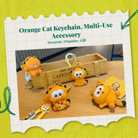 Orange Tabby Keychain, Cartoon Animal Bag & Car Charm