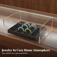 Scratch Protection Bracelet Display Tray Soft Foam Lining Grooved Bracelet Display Tray Compact & Space-Saving for Retailers, Dresser Top
