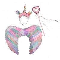 Feather Angel Goose Feathers Fairy-Tale Horse Headband Set Comfortable Heart-Adjust Fairy Rod Set