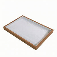 Jewelry Display Tray Walnut Wood-Colored Jewelry Storage Tray Light Gray