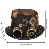 Eyepiece Top Hat Decorative Flower and Gear Headwear goldenGold Trim