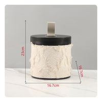 Decorative Trinket Box Container Elegant Design Round Jewelry Box with Lid Contemporary Home Decoration for Cloakroom