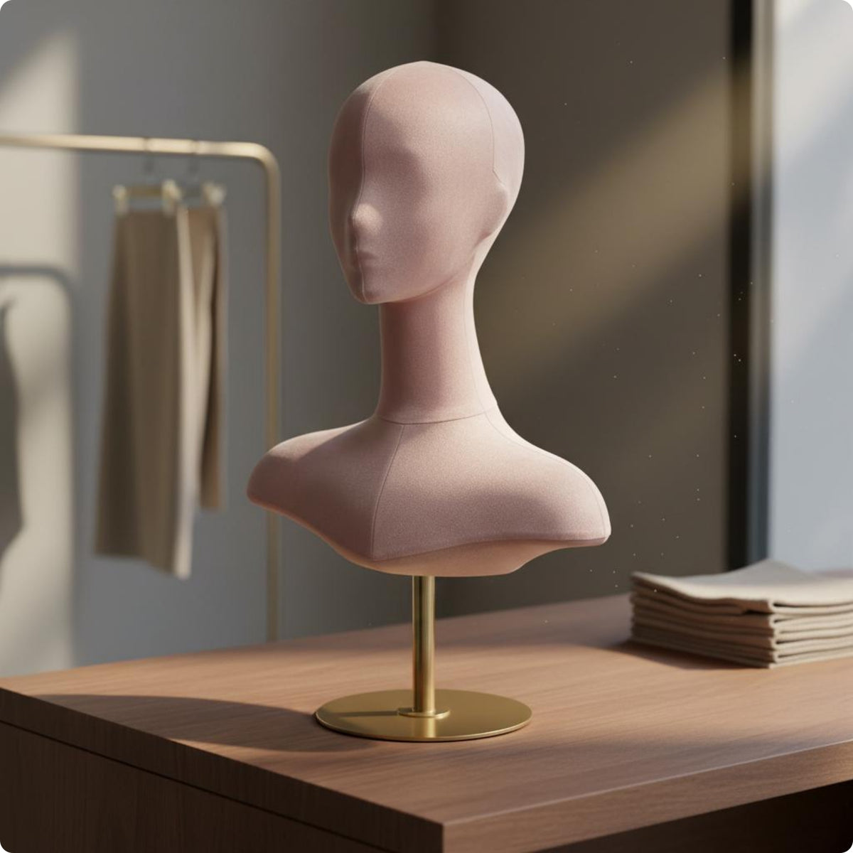 Mannequin Head Bust Realistic Look Mannequin Torso Head Stable Base Beauty Accessory for Shop Window