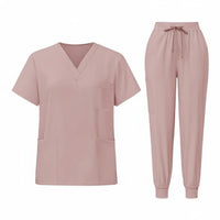 Nurse Attire Set Multi-Pocket V-Neck Scrub Set Soft and Comfortable