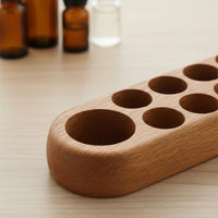 Red Oak Oil Organizer Hand Polished Solid Wood Rack for Countertop