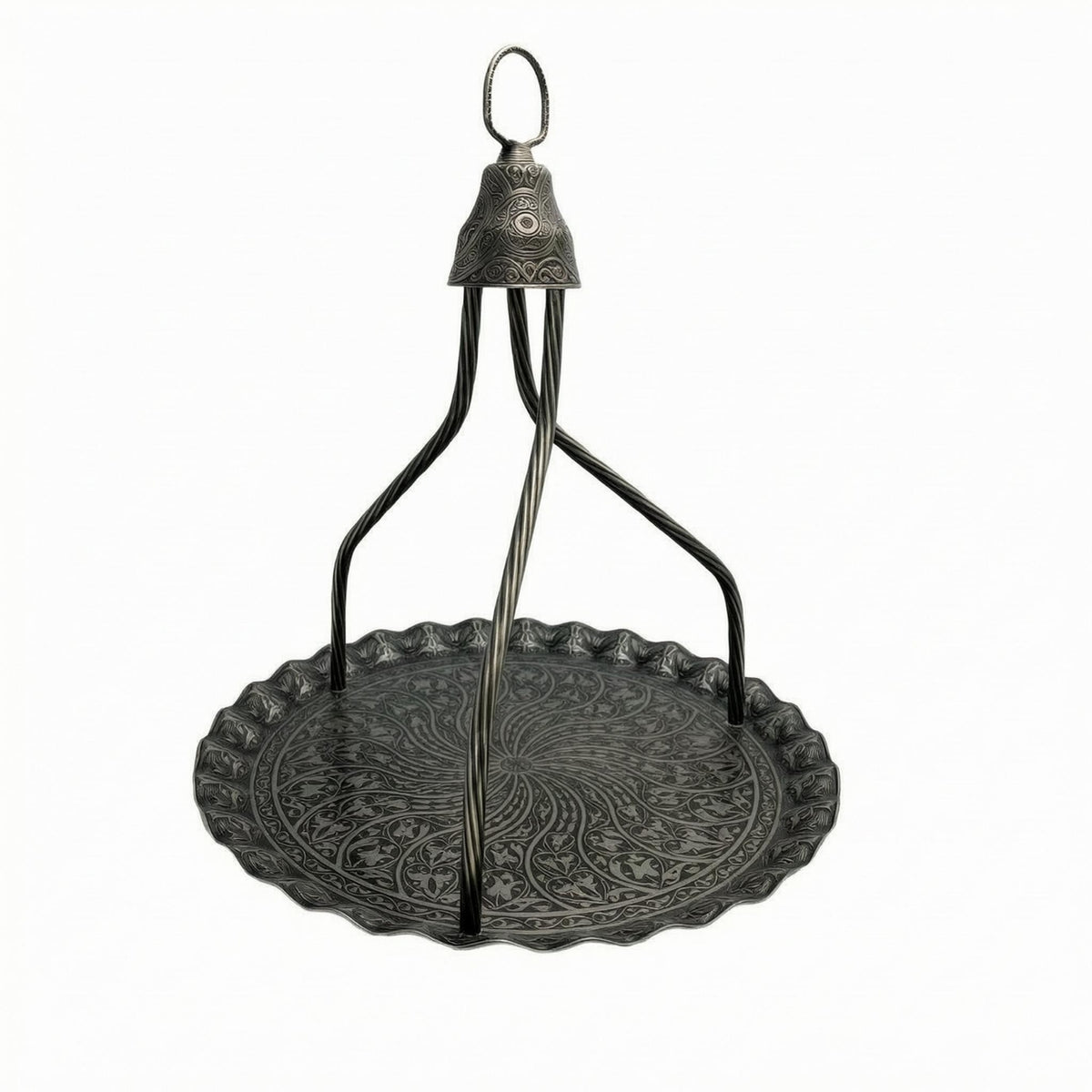 Turkish Coffee Tray Three-Legged Tray Stand Set Vintage-Style