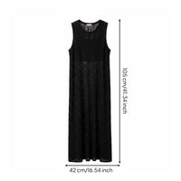 Knit Vest Dress Layered Look Summer Clothing Crew Neck for Beach