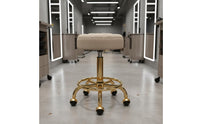 Waterproof Leather Adjustable Height Rolling Stool Swivel Stool with Wheels Commercial Furniture for Hairstylists, Beauticians, Nail Technicians, Salon, Barbershop, Medical Office, Workshop