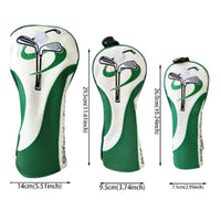 Green and White Golf Club Head Cover Black Tab Sports Gear for Golfers