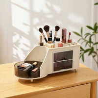 Vanity Organizer with Rotating Base Clear Makeup Organizer with Drawers Smooth