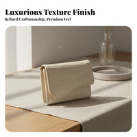 Korean Elegance Multi-Slot Card Case Stone Grain Texture Compact Card Holder Wallet Foldable for Girls, Travelers, Daily Use, Commuting
