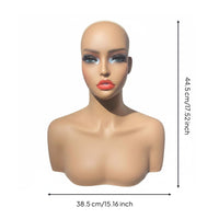PVC Mannequin Head Multi Function Hairpiece Head Mannequin Sturdy Half Body Hairpiece Stand for Salon Workers