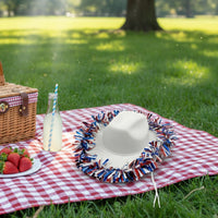 Festive Patriotic Cowboy Hat Lightweight Red White Blue Cowboy Hat Reusable for Independence Day, Parades, Parties