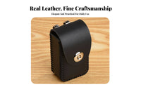 Hands-Effortless Leather Folding Glasses Case Compact Belt Clip Eyeglass Case Safeguarding for Adults, Seniors, Daily Use, Outdoor, Outdoors