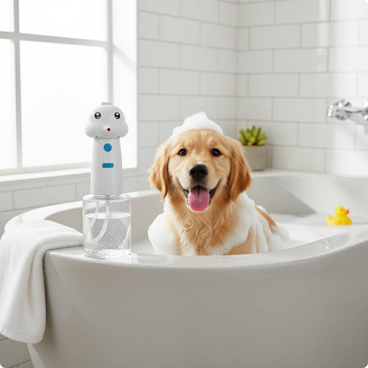 Pet Bubble Machine Cute Design Pet Foaming Sprayer Deep Cleaning for Grooming