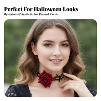 flower and Thorn Necklace Dark Romantic and design Neck Jewelry Adjustable Fit for Cosplayers