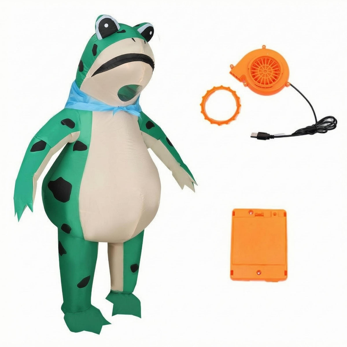 Inflatable Frog Costume Battery-Powered Frog Cosplay Suit Funny for Party