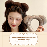 Women's Plush Teddy Headband Elastic Comfortable Decorative