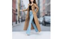 Doll Coat with Pants Flared Doll Jacket and Pants Set Handmade for Dress-up Play