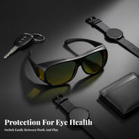 Driving Glasses Wind-Resistant Glare-Reducing Curved-Frame Glasses Fit-over Sunglasses Protection Fit Over Sunglasses